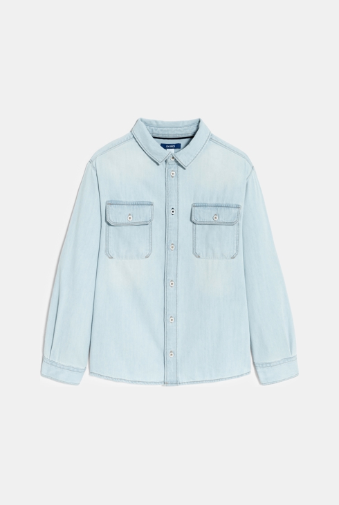 Chemise en jean délavé bleu Garçon 2