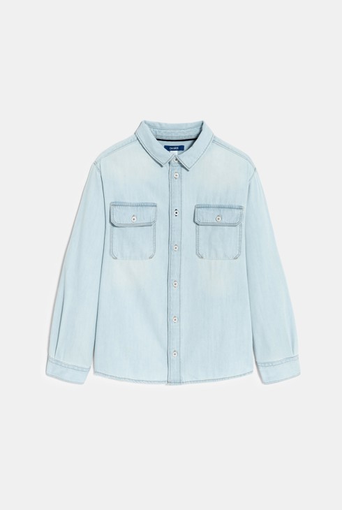 Chemise en jean délavé bleu Garçon 2