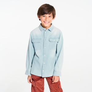 Boy's blue faded denim shirt 1