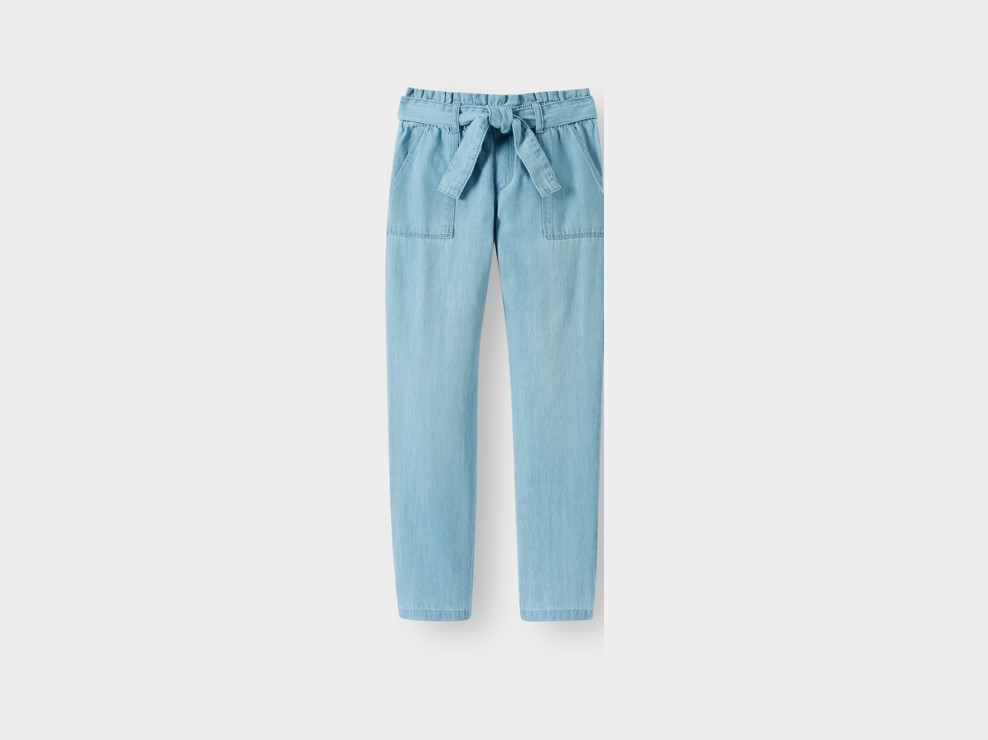 Pantaloni in leggero denim blu bambina 2