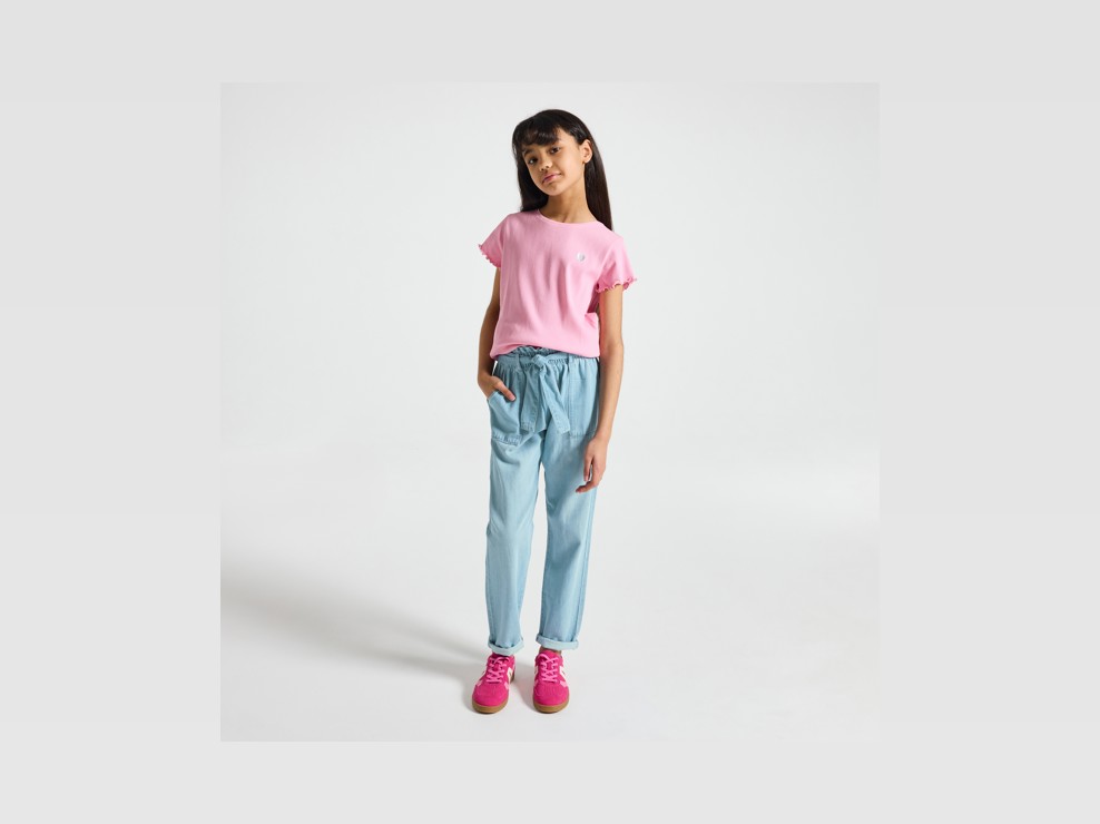 Pantaloni in leggero denim blu bambina 1