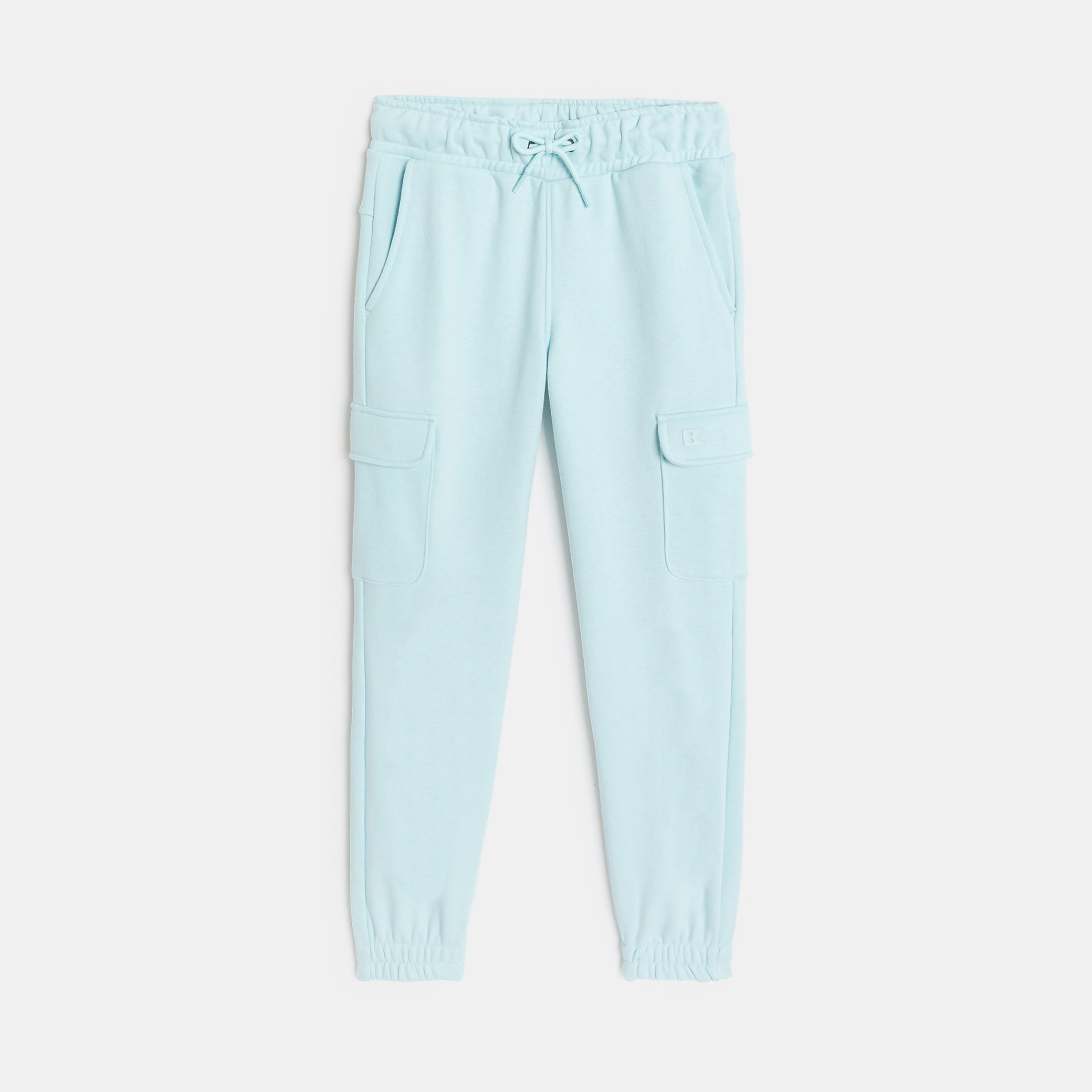 Pantalon de jogging cargo rose clair fille - Bleu glaçon