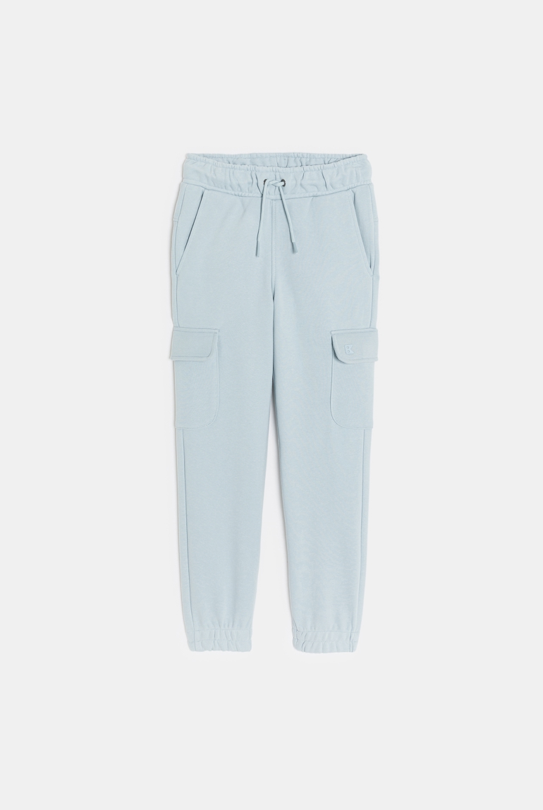 Pantalón de jogging cargo liso azul niña 1
