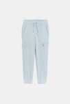Pantalon de jogging cargo uni bleu Fille