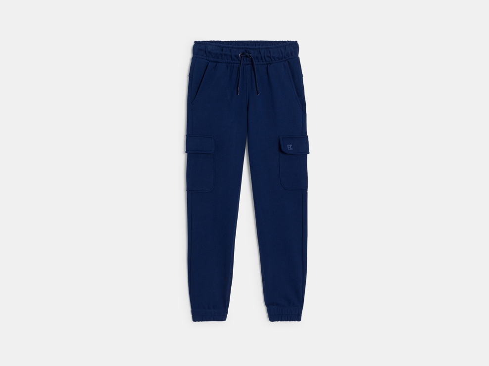 Pantaloni da jogging cargo tinta unita per bambina 1