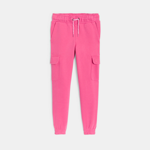 Pantalons de jòguing cargo llisos rosa nena 1