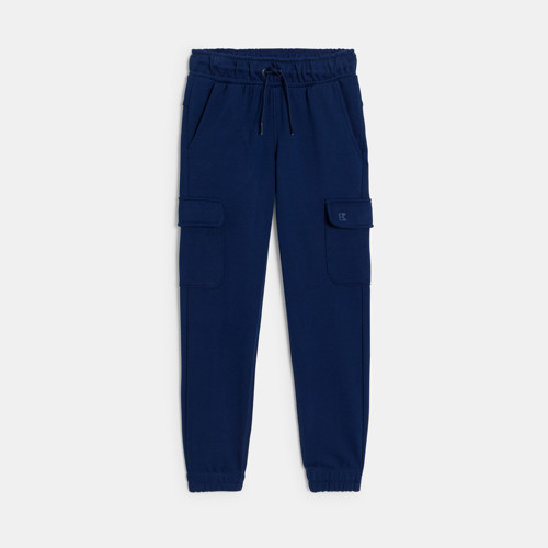 Pantalon De Jogging Cargo Uni Fille - Indigo Fonce - 3A - OKAIDI