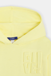 Sweat-shirt en molleton uni jaune Fille 2