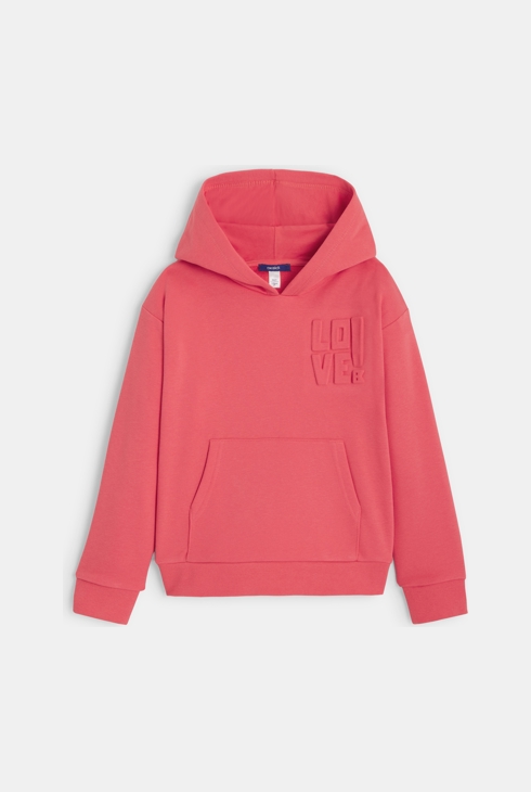 Einfarbiges korallenrosa Sweatshirt aus Molton Mädchen