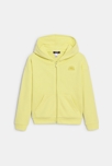 Einfarbiges Mädchen-Sweatshirt in Gelb mit Kapuze 1