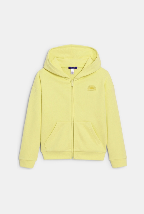 Girl's plain yellow hoodie 1