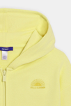 Einfarbiges Mädchen-Sweatshirt in Gelb mit Kapuze 2