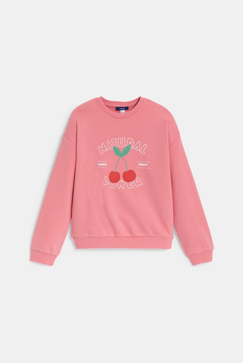 Sweat-shirt à message rose Fille