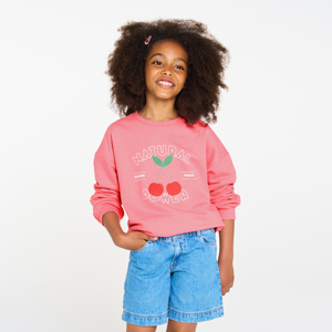 Girl's pink slogan sweatshirt 1