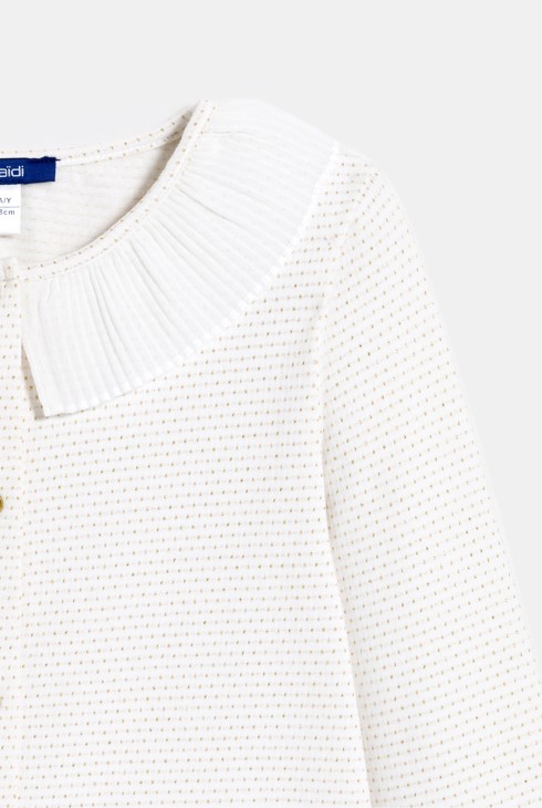 Dekliški bel pulover iz flisa 2