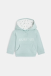Sweat molleton à capuche brodé vert bébé fille