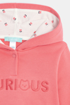 Sweat molleton à capuche brodé rose bébé fille 3