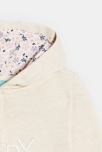 Sudadera muletón con capucha bordada beige bebé niña 4