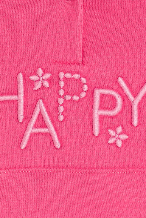 Baby girl's pink embroidered fleece hoodie 2