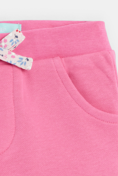 Rosa Baby-Jogginghose aus Molton für Mädchen
