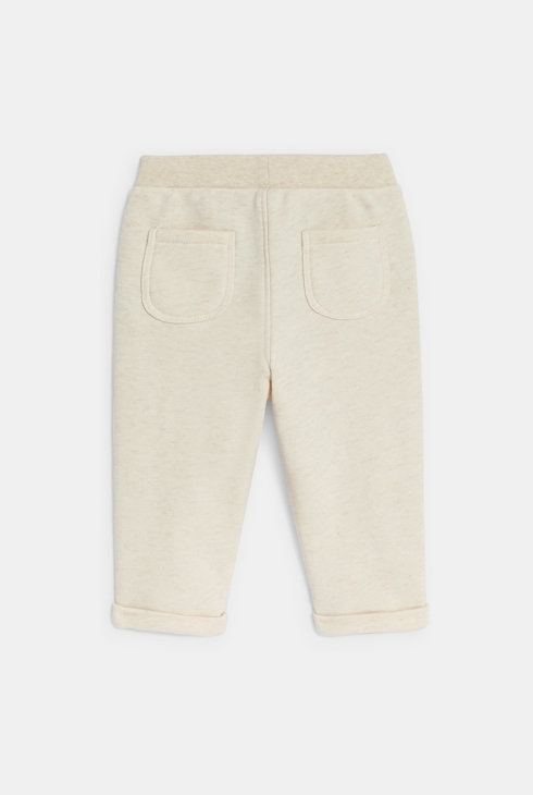 Beige Baby-Jogginghose aus Molton für Mädchen