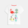 T-shirt sensoriel animaux blanc bébé fille