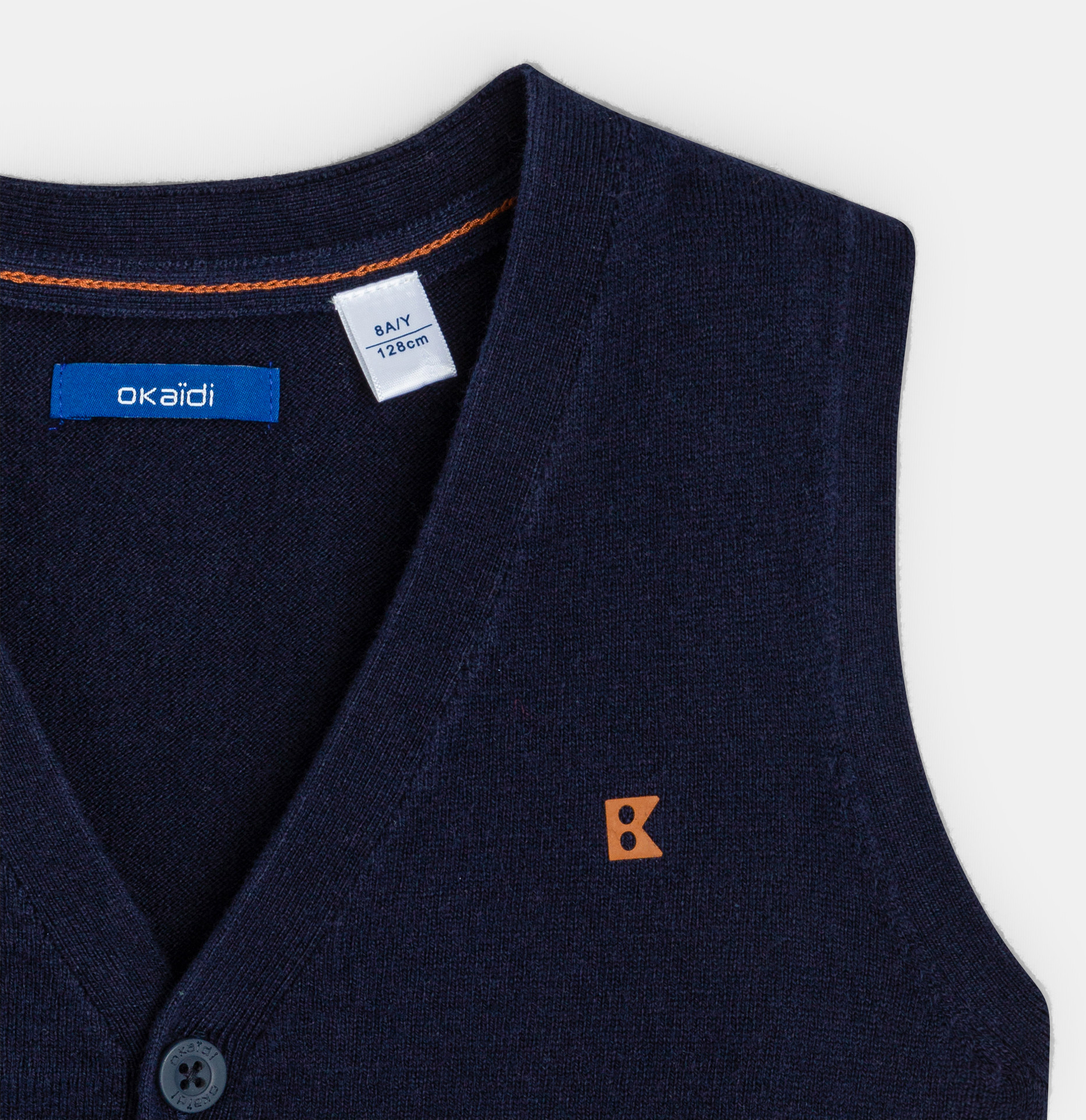 Boys' blue sleeveless cardigan 2