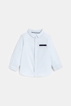 Chemise rayée en coton fantaisie bleu bébé garçon