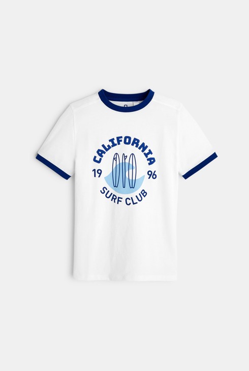 T-shirt manches courtes surf club blanc Garçon 2
