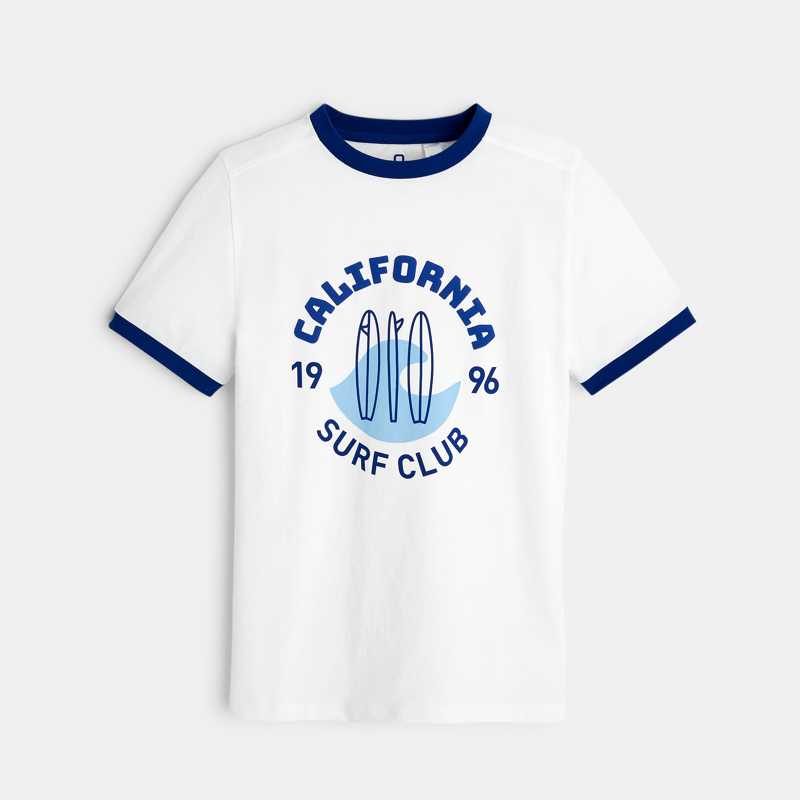Weißes Kurzarm-T-Shirt Surf Club für Jungen