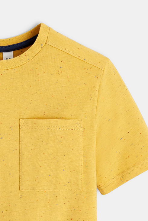 Kurzärmeliges gelbes T-Shirt mit Tupfen Jungen 2