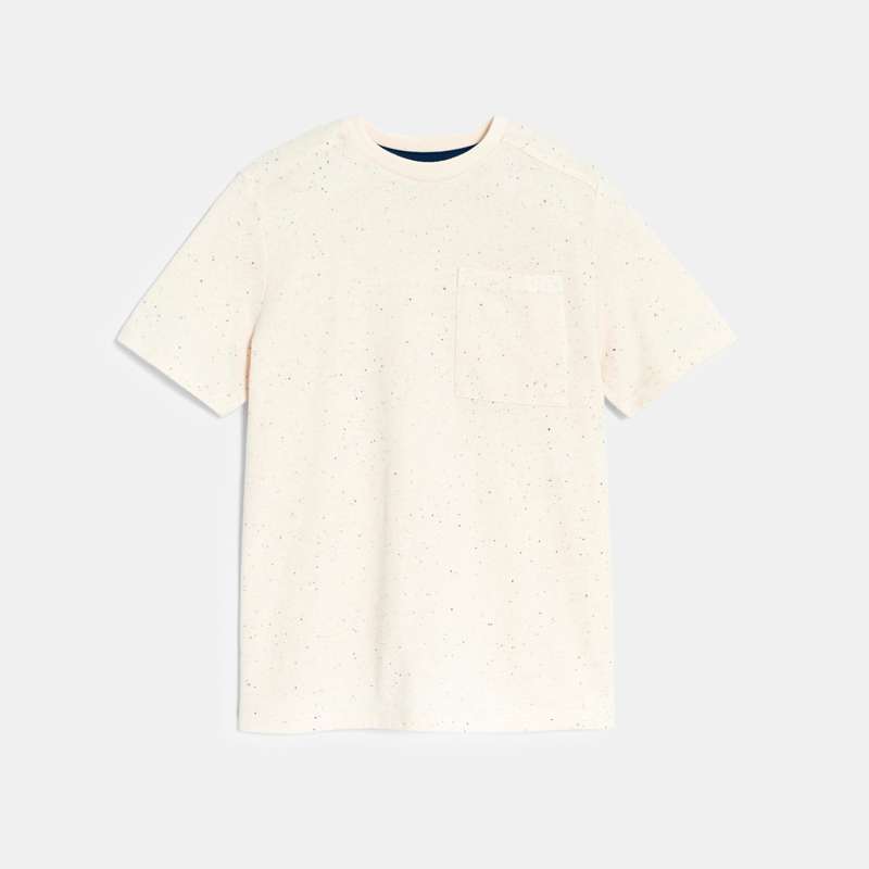 Kurzärmeliges weißes T-Shirt mit Tupfen Jungen