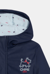 Abrigo parka de material de goma azul niña 1