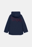 Abrigo parka de material de goma azul niña 2