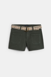Short en toile unie kaki Fille