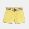 Short en toile unie jaune Fille