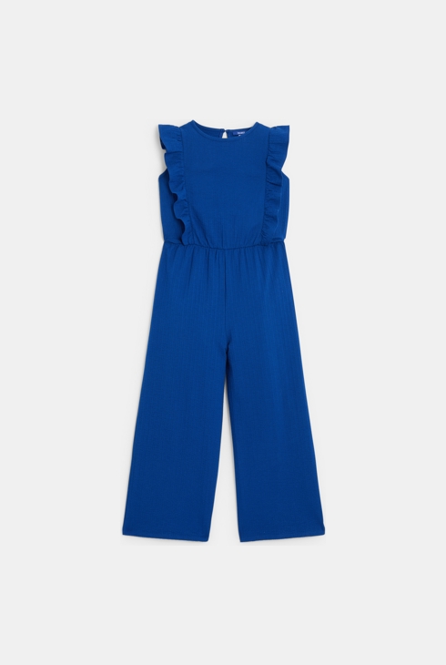 Combinaison-pantalon en jersey bleu Fille 2