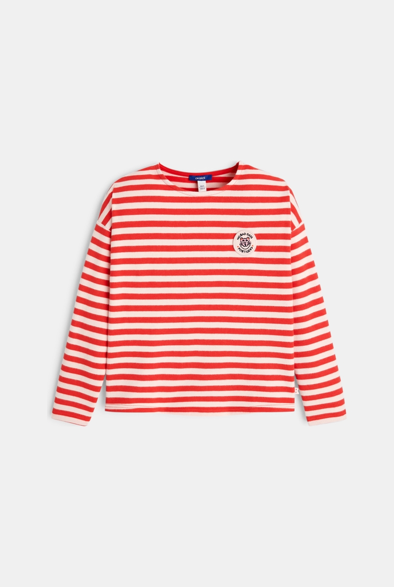 Rotes gestreiftes Matrosen-T-Shirt Mädchen 1