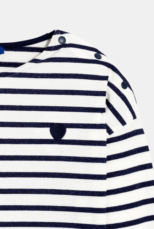 T-shirt marinière manches longues bleu marine Fille 2