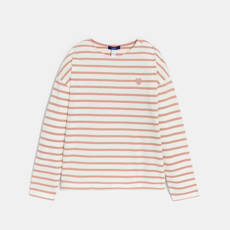 OKAIDI - T-shirt marinière manches longues rose Fille - Fille