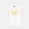 T-shirt manches courtes motif papillon blanc Fille