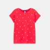 T-shirt manches courtes motif cœur rouge Fille