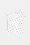 T-shirt manches courtes motifs cerises blanc Fille