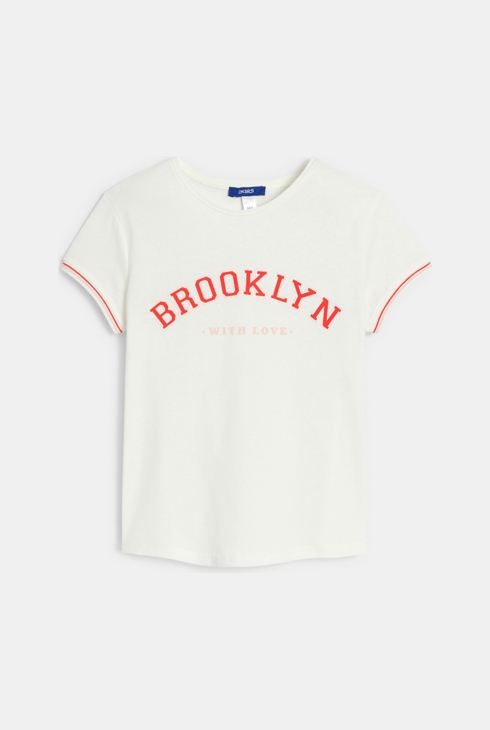 Dekliška majica s kratkimi rokavi bela 2