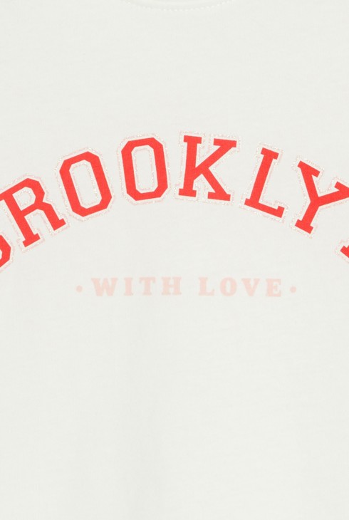 Dekliška majica s kratkimi rokavi bela 2