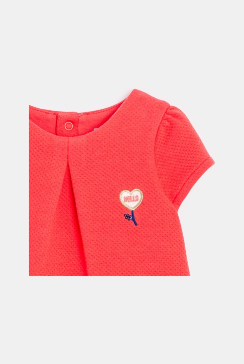 Dekliška obleka iz rožnatega flisa za dojenčke 2