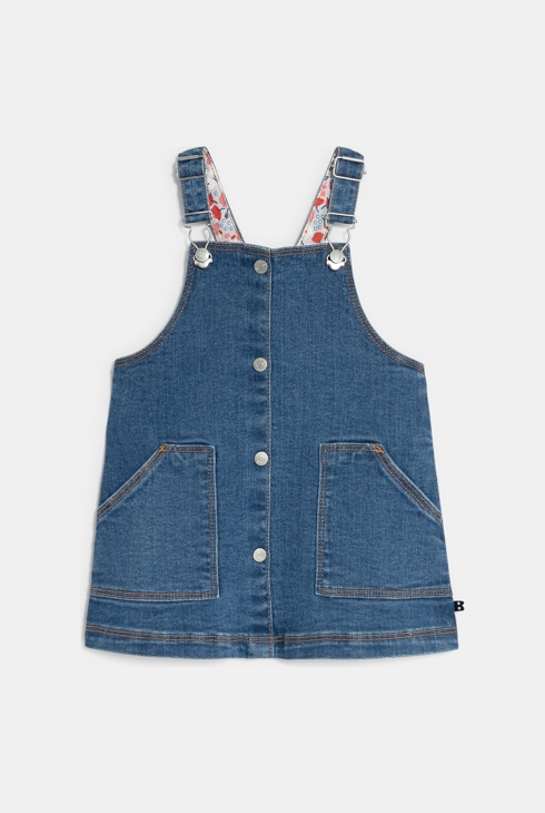 Dekliška obleka z naramnicami iz modrega denima 1