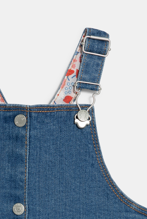 Dekliška obleka z naramnicami iz modrega denima 2