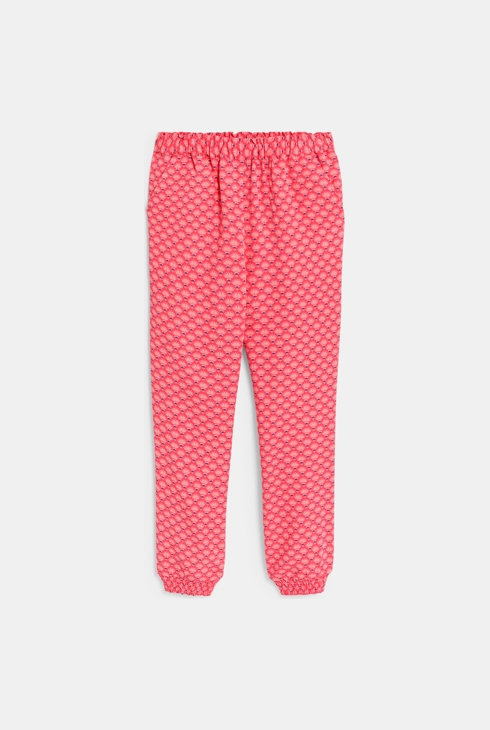 Girls pink printed wide leg trousers. 1