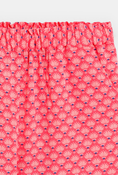 Dekliške hlače, lepo padajoče potiskane rožnate 2